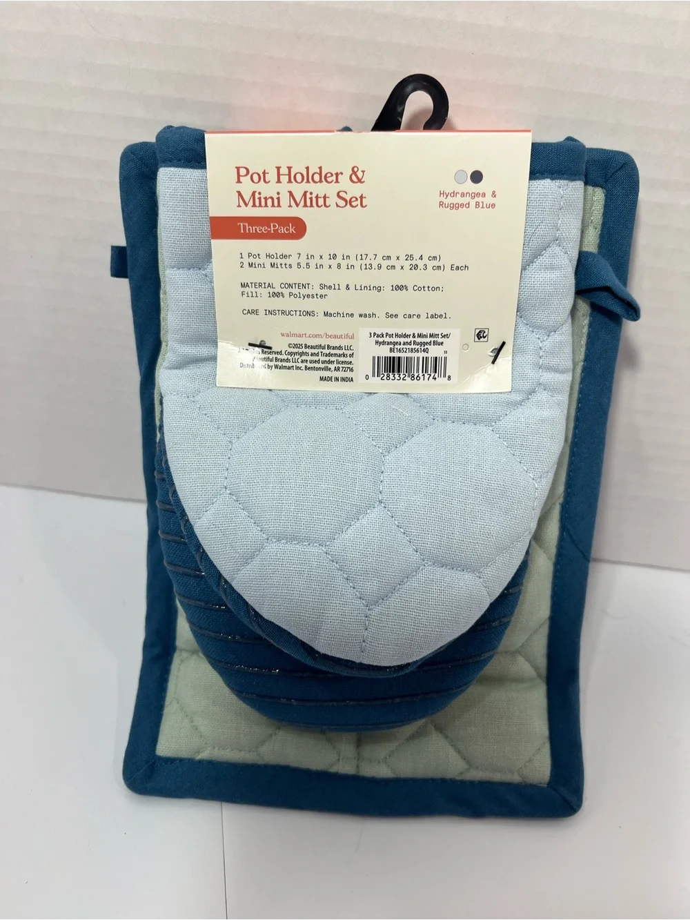 Green & Blue Drew Barrymore  Pot Holder & Mini Mitt Set